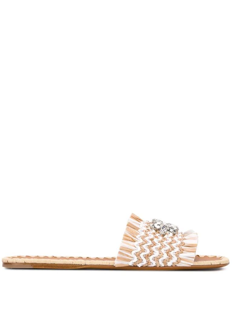 raffia braided sandals