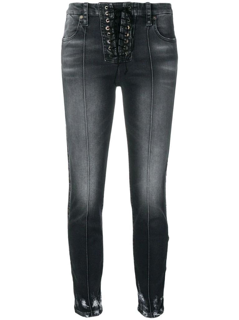 lace-up jeans