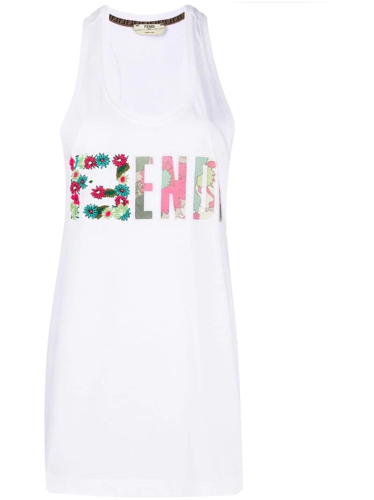 embroidered FF motif tank top