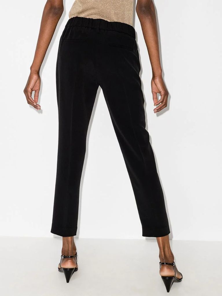 elasticated waist cropped trousers