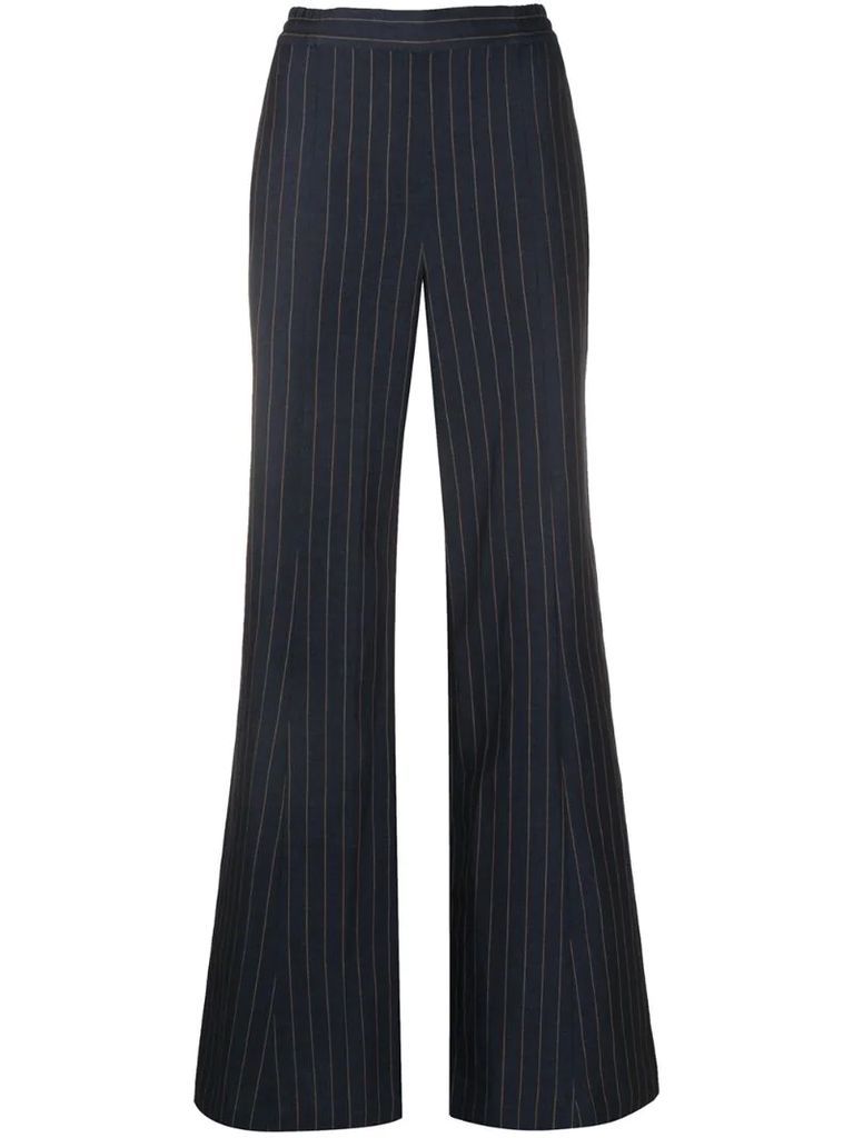 pinstripe straight leg trousers