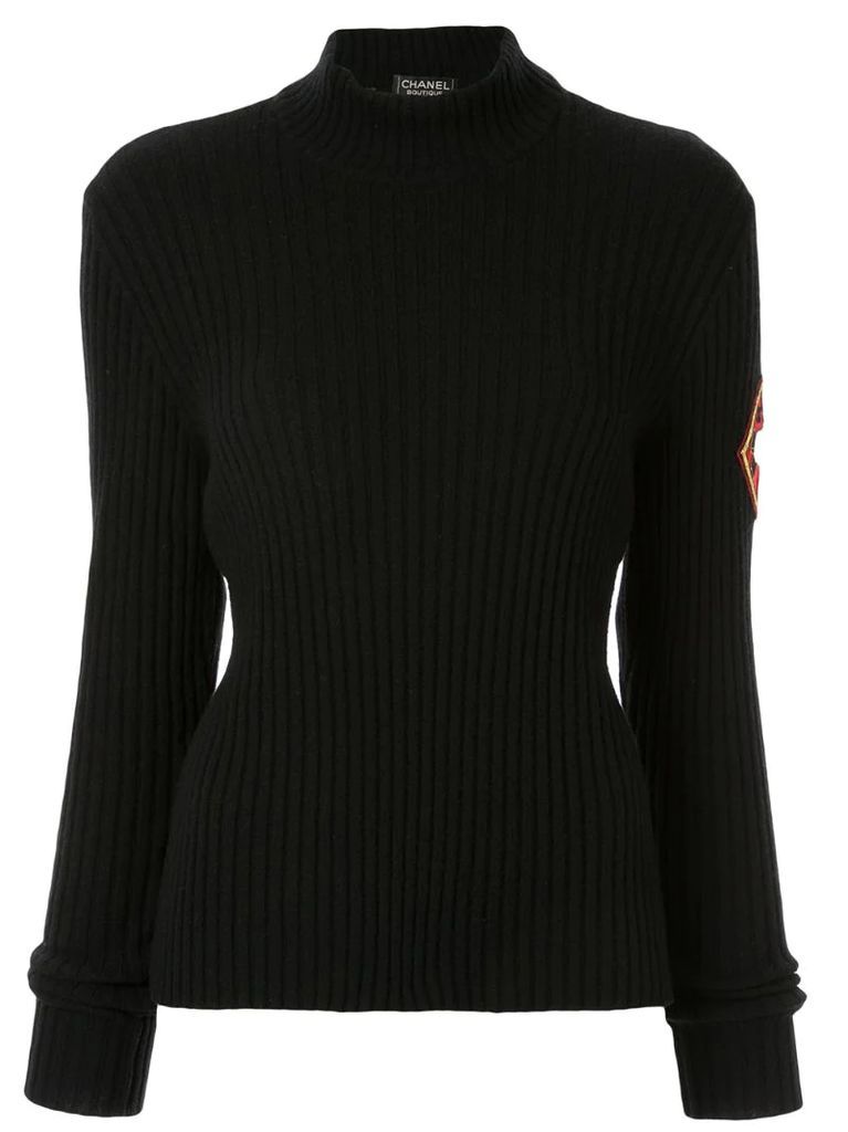 ribbed mock neck jumper