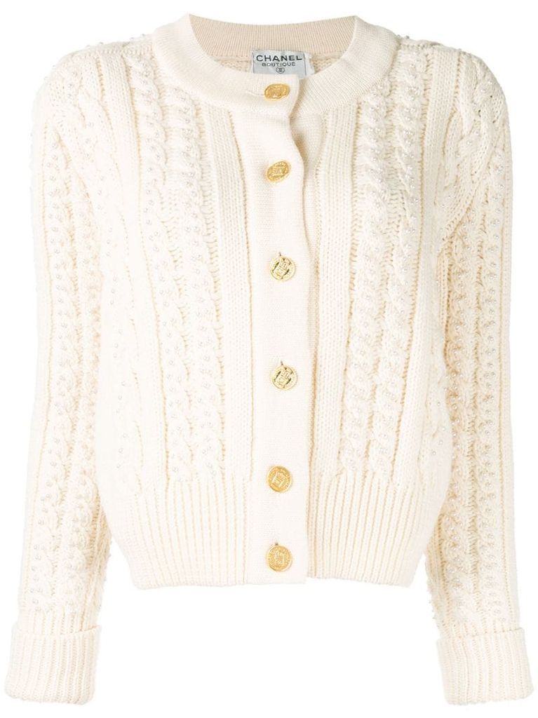 CC cable knit cardigan