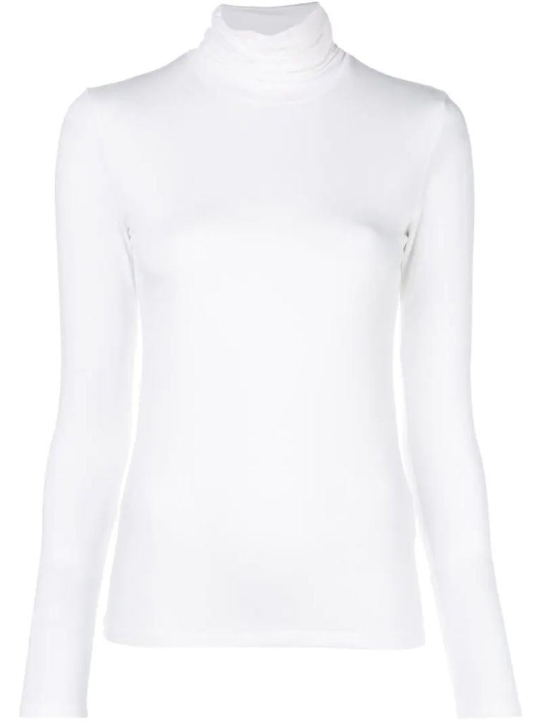 roll neck jersey top