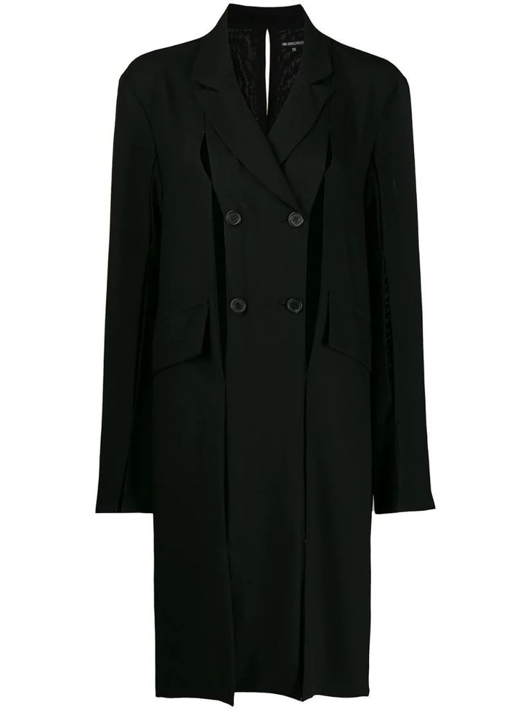 oversized fit cut-out detail coat