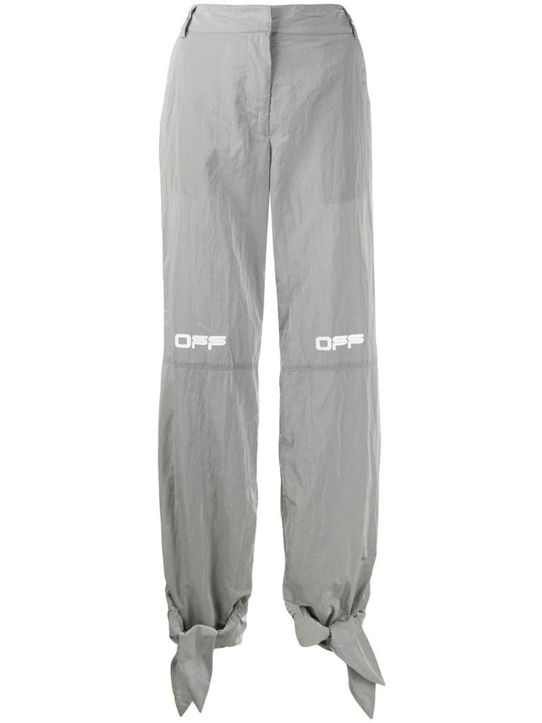 printed logo tie cuffs trousers