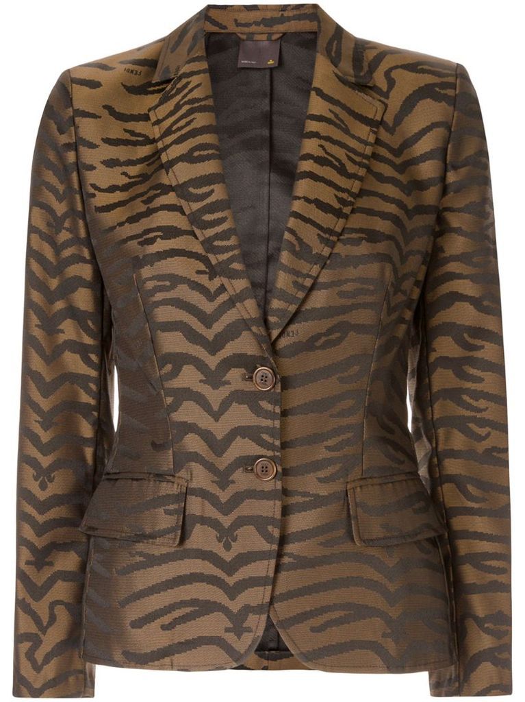 leopard pattern blazer
