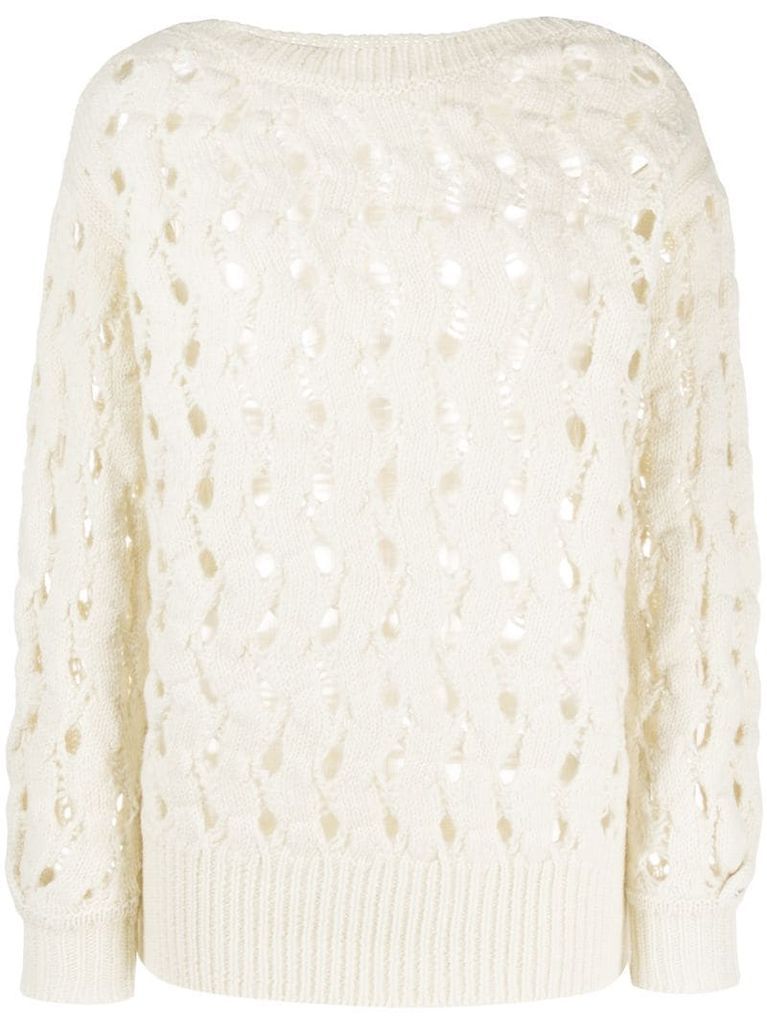 chunky knit cut-out detail jumper