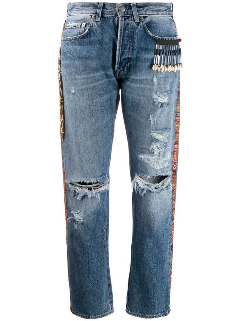 bead detail jeans