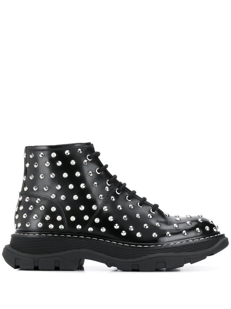studded lace-up boots