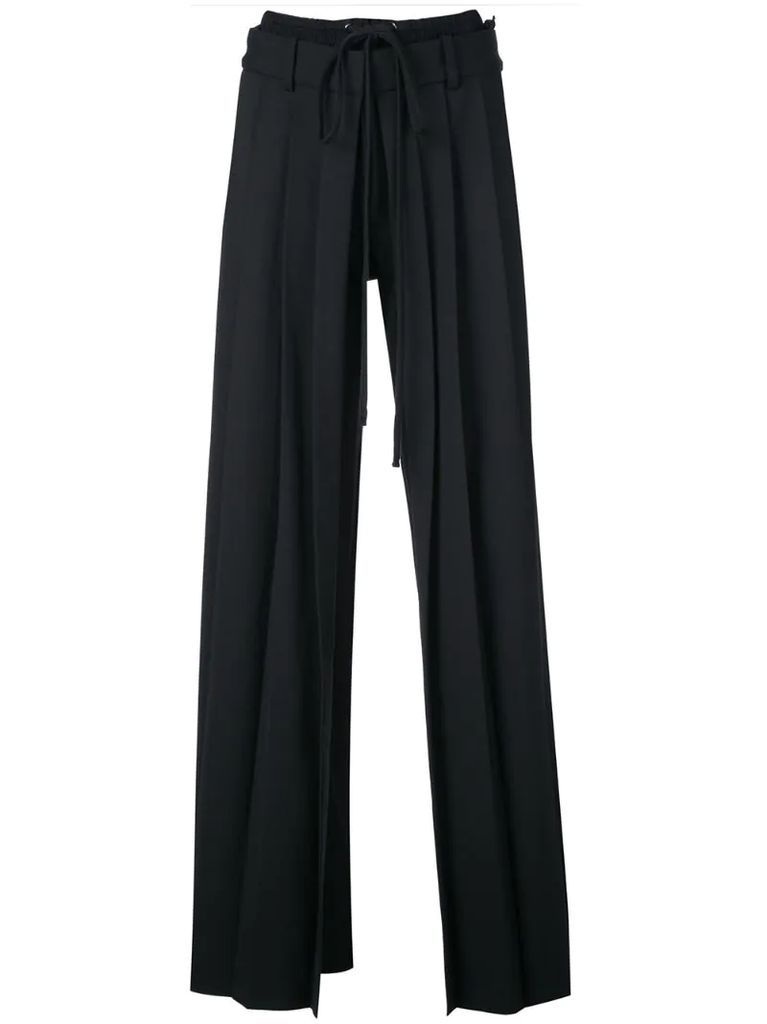 pleated front tailored trousers