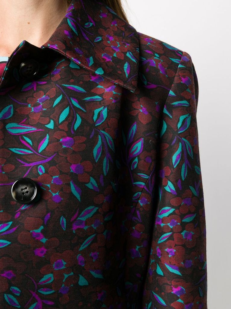 floral-print dress coat