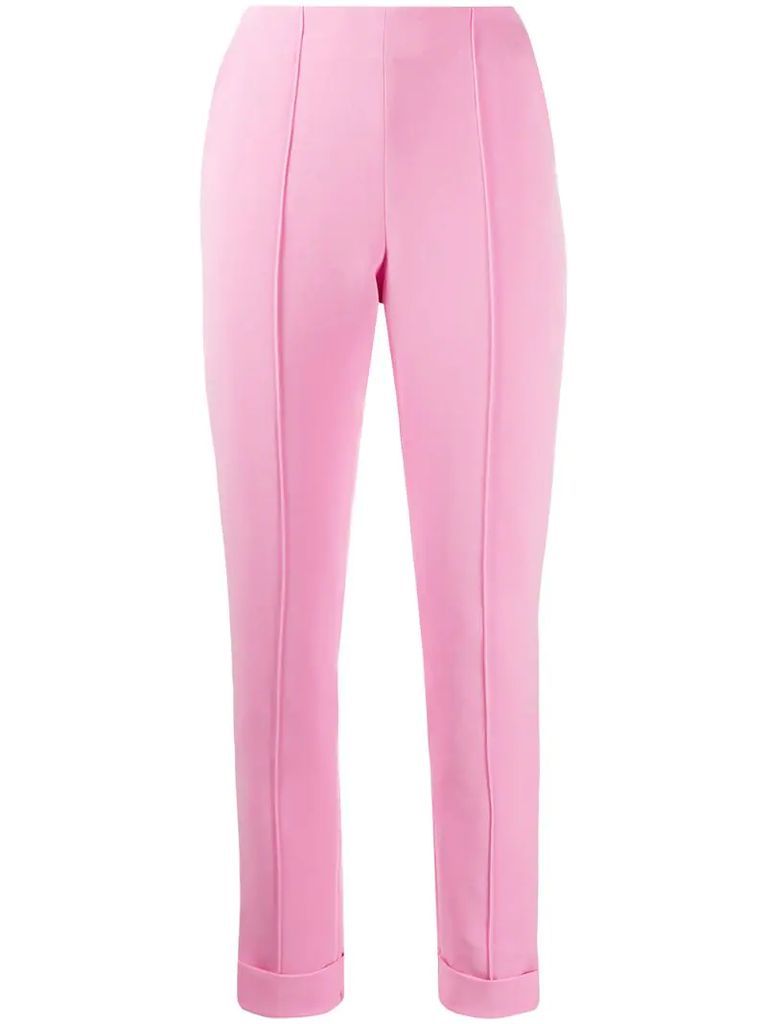 high-waisted turn up cuff trousers