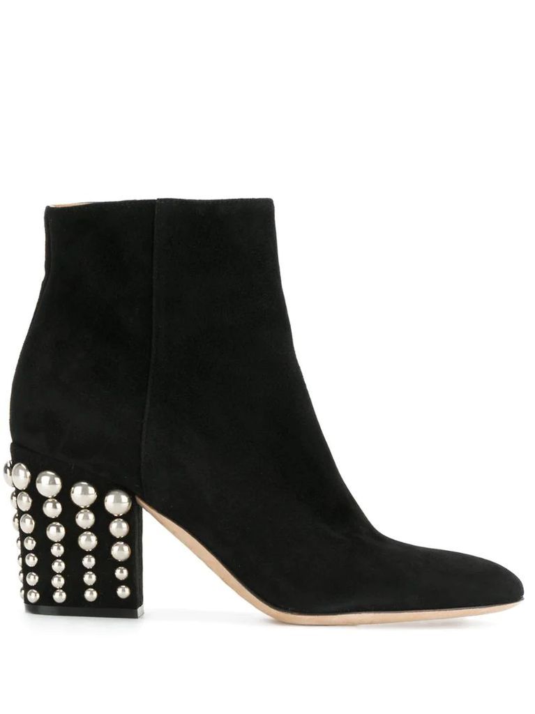 studded heel ankle boots