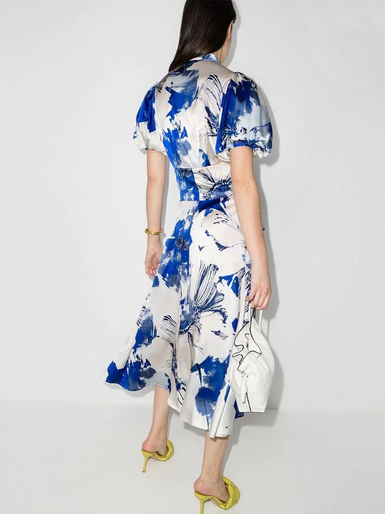 Ophelia floral-print silk dress