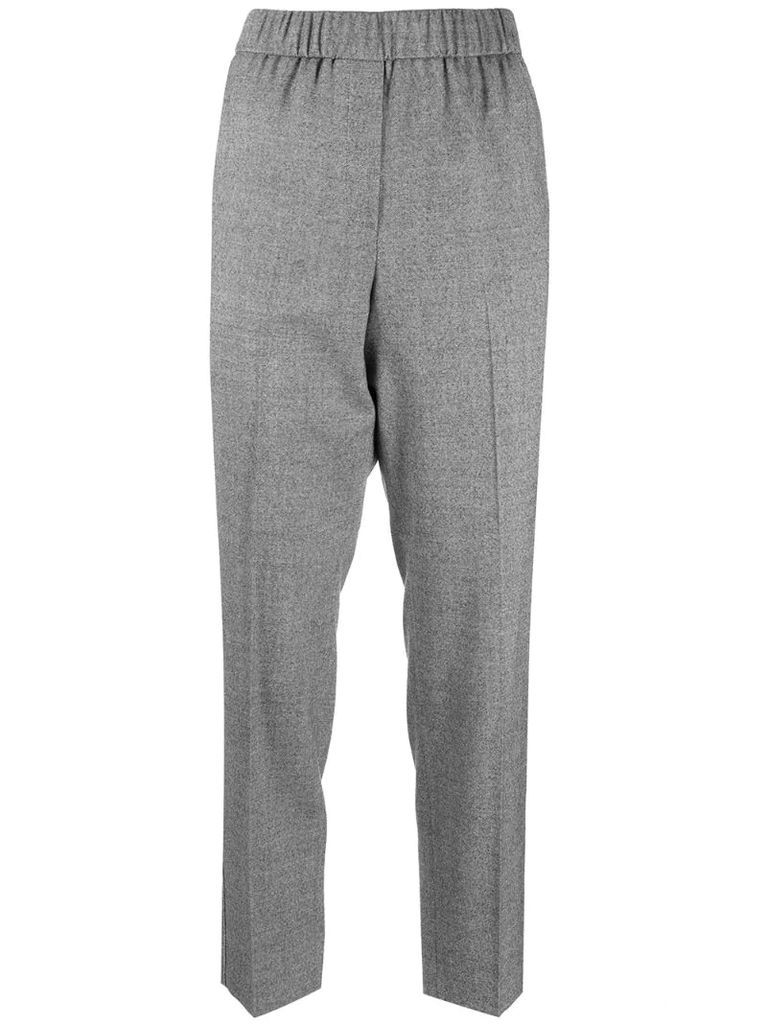 elasticated-waistband tailored trousers