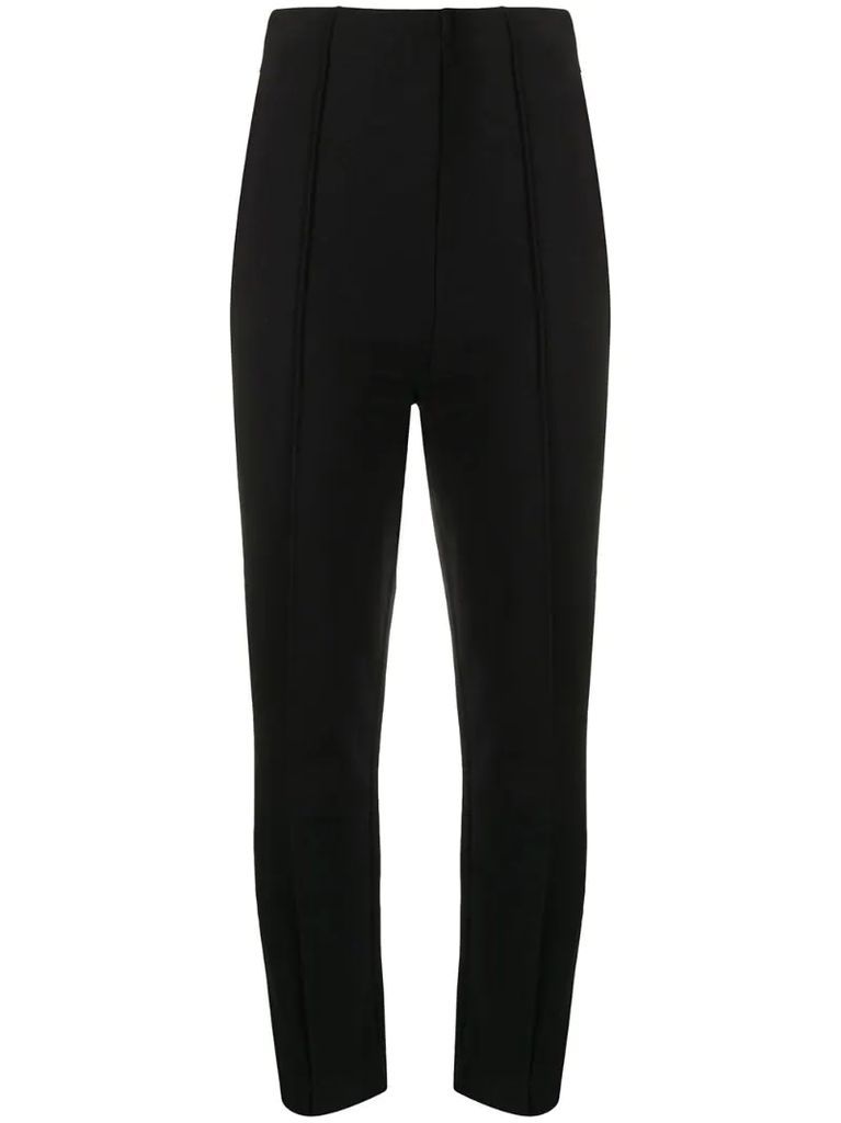 high-waist jersey trousers