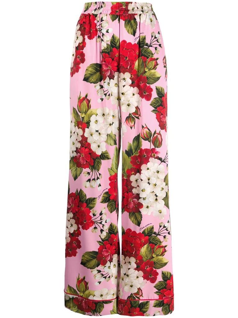 floral print high waisted trousers