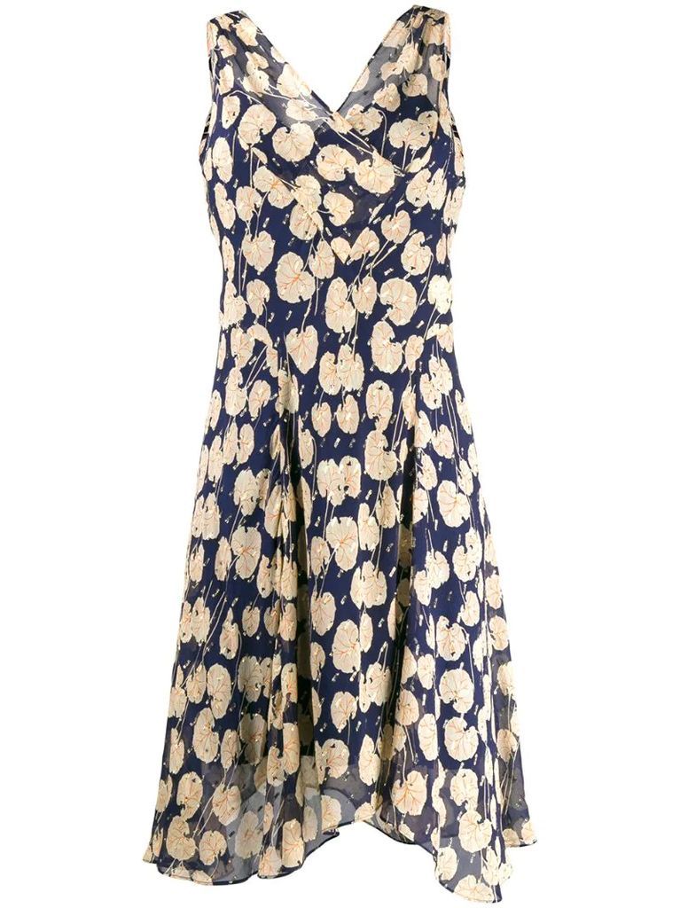 printed wrap-effect dress