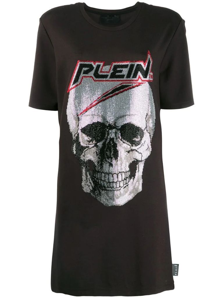 skull print T-shirt dress