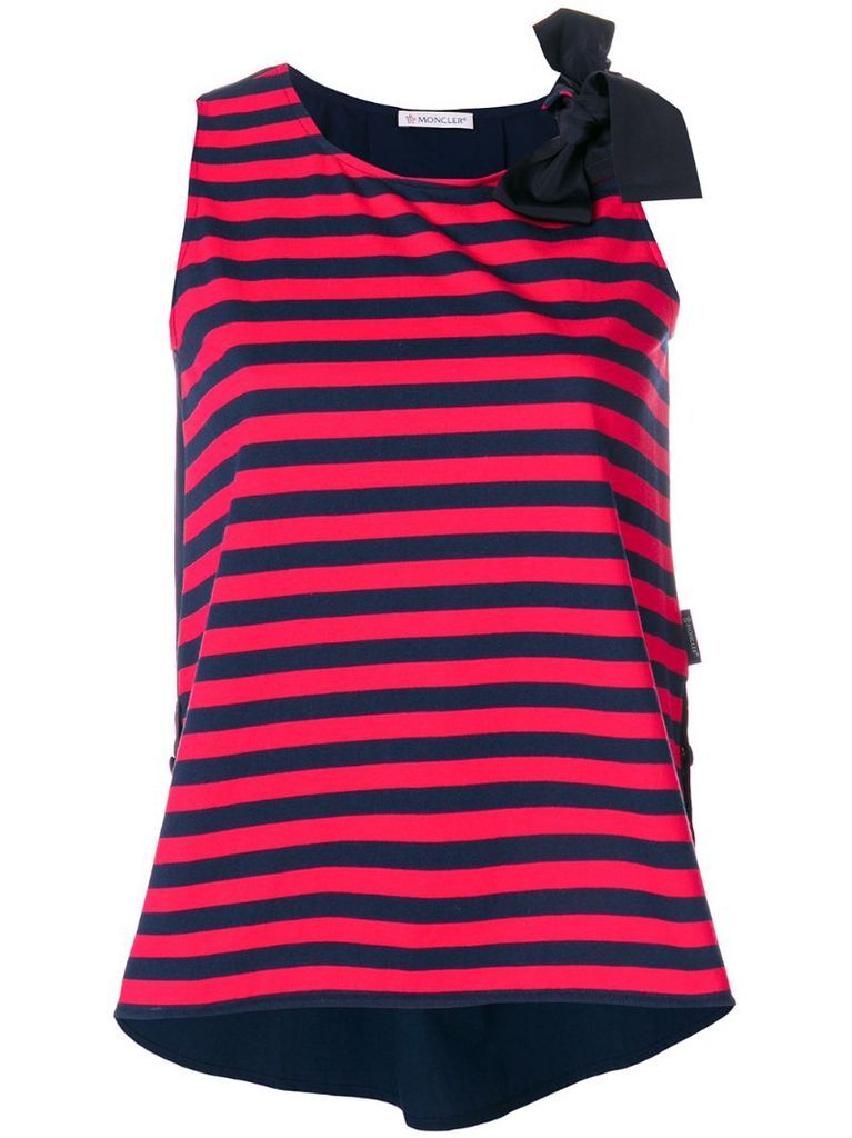 striped bow detail vest top