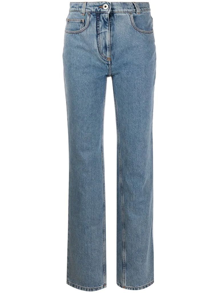 high-waist straight-fit jeans