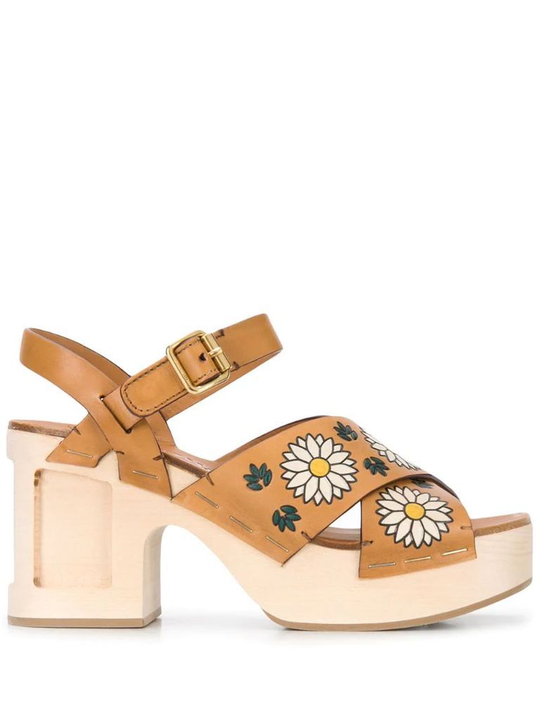 floral printed sandals