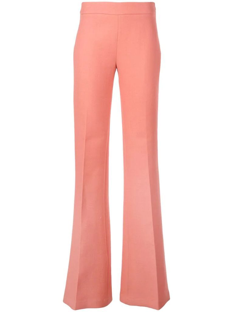 flared mid-rise trousers