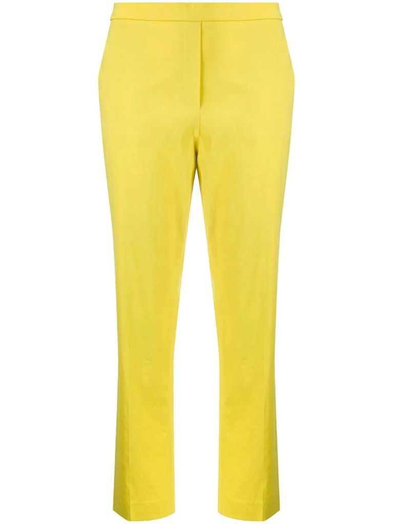 high rise slim-fit trousers