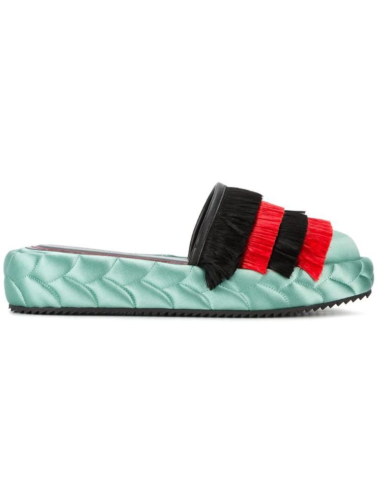 quilted platform slippers