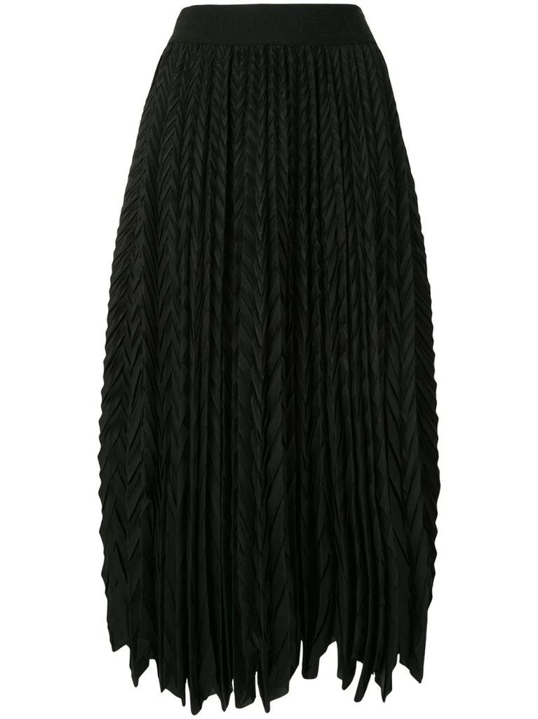 pleated midi skirt