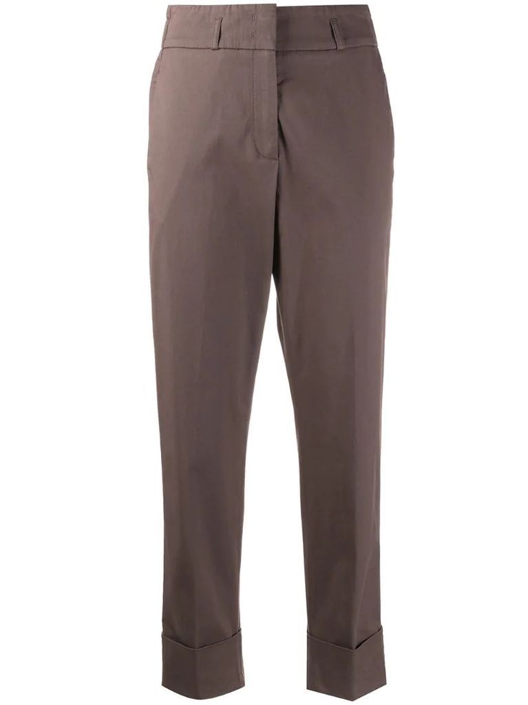 elasticated tapered trousers