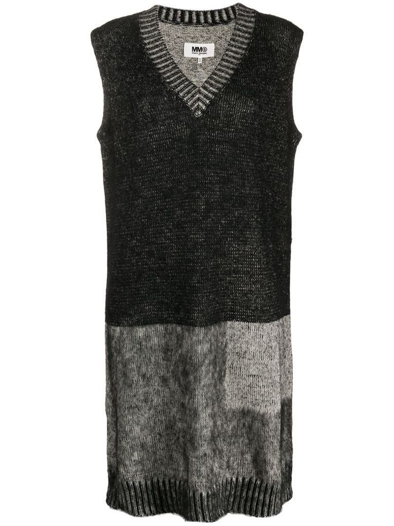 colour-block knitted dress