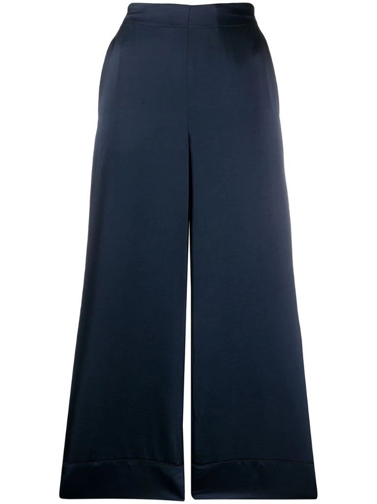 wide leg cropped trousers