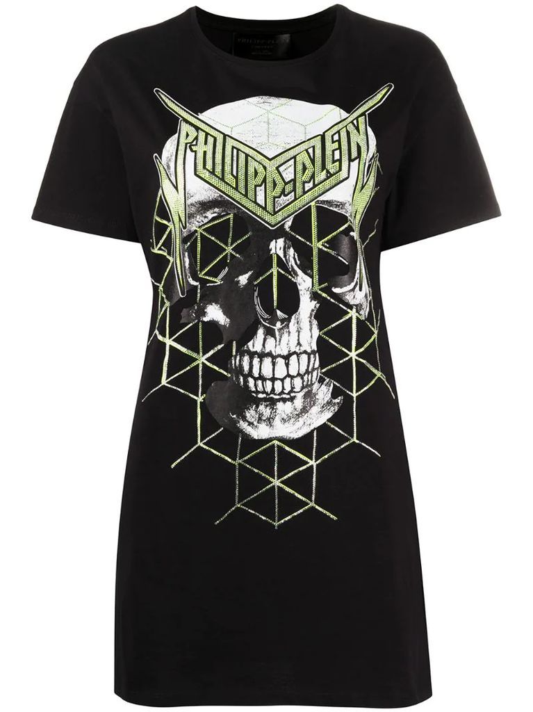 skull print T-shirt dress