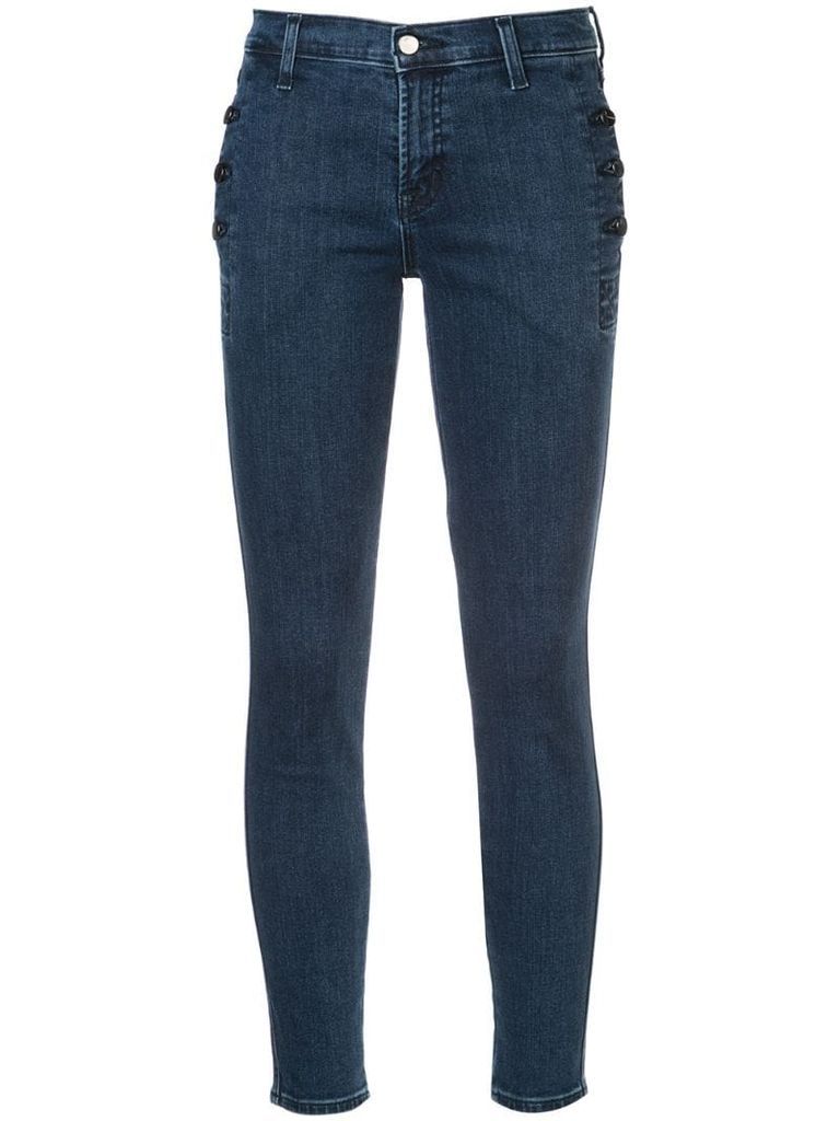 button detail skinny jeans