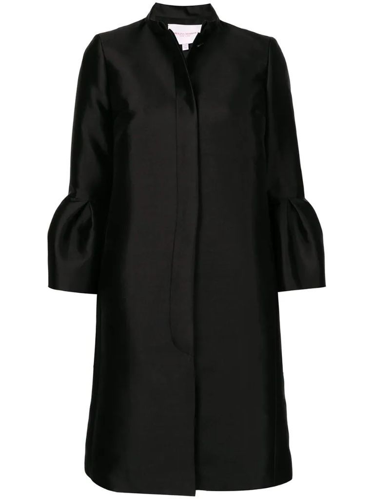 oversized silk midi coat