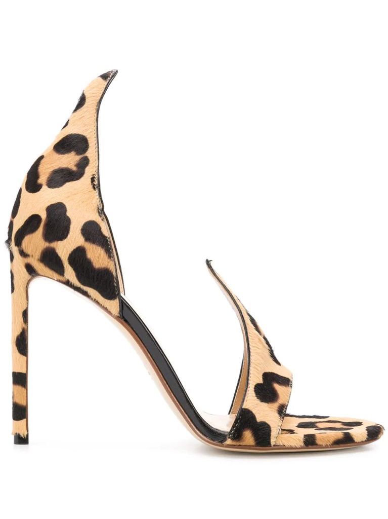 Flame leopard print sandals