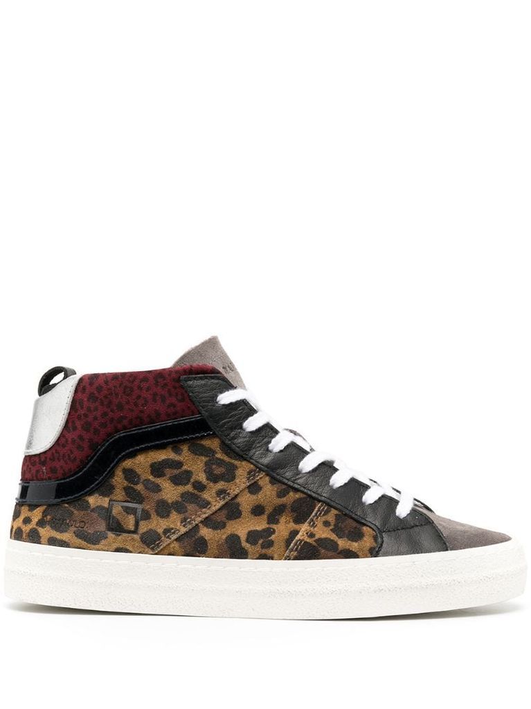 leopard high-top sneakers