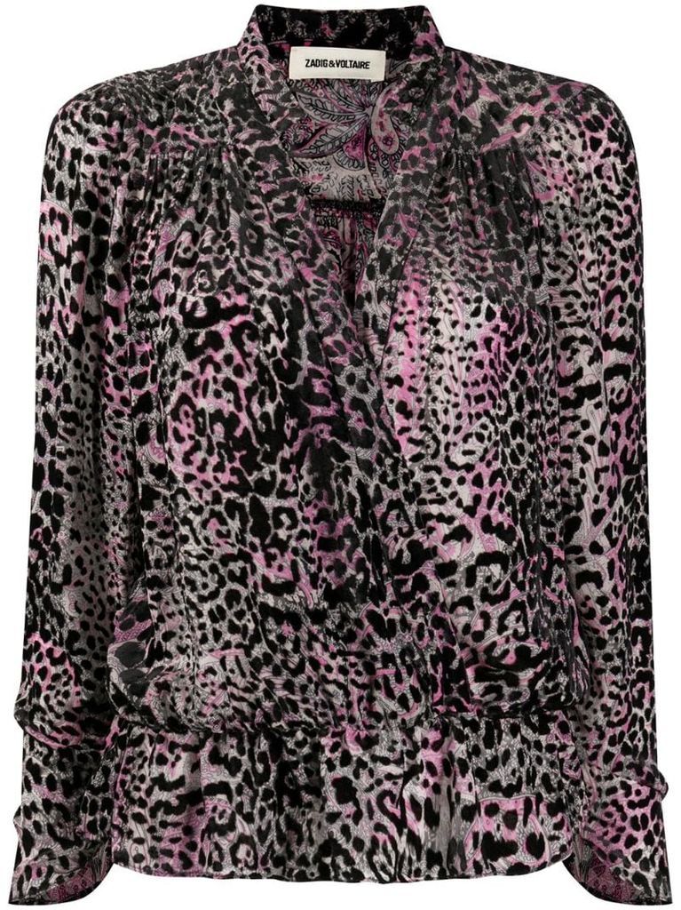 Tori leopard-print blouse