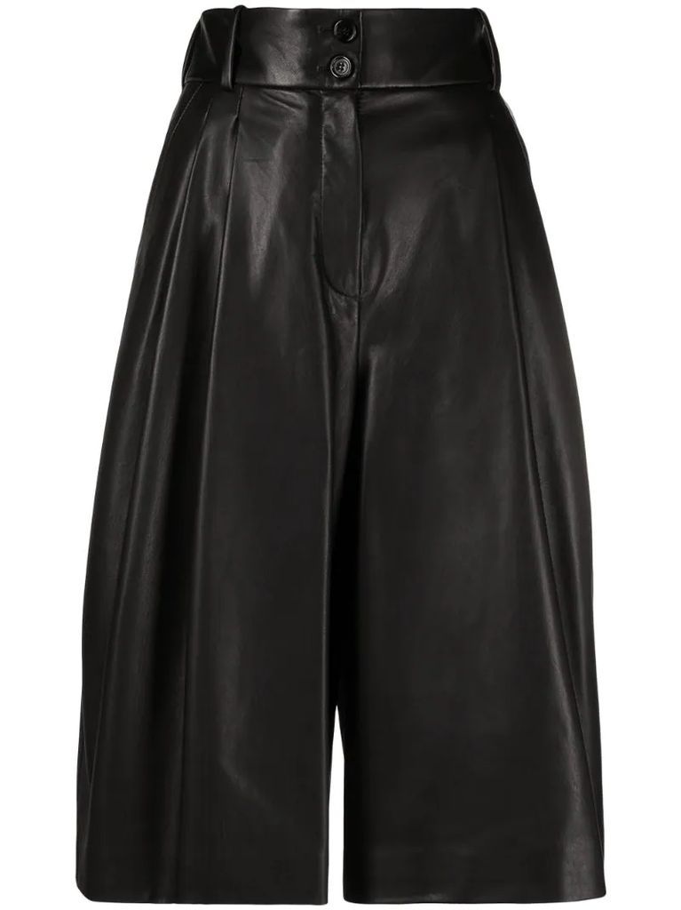 pleated high-waisted culottes