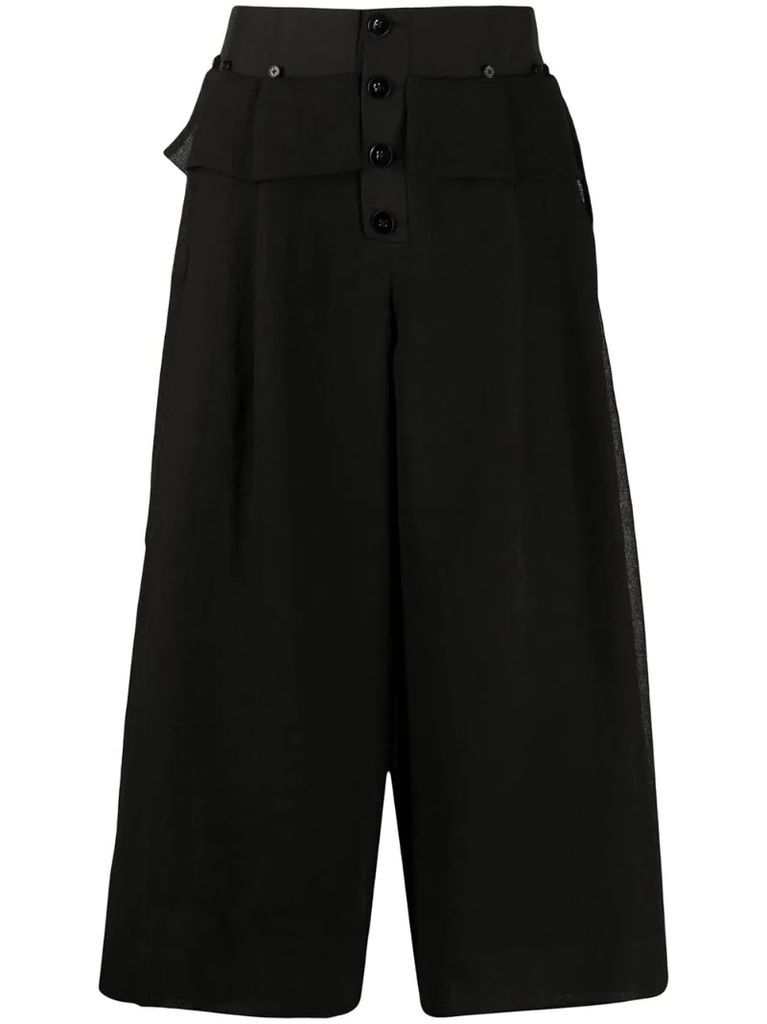 ruffle-trimmed culottes