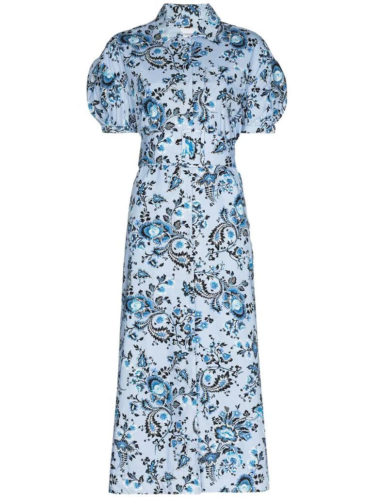 Frederick floral-print cotton midi dress