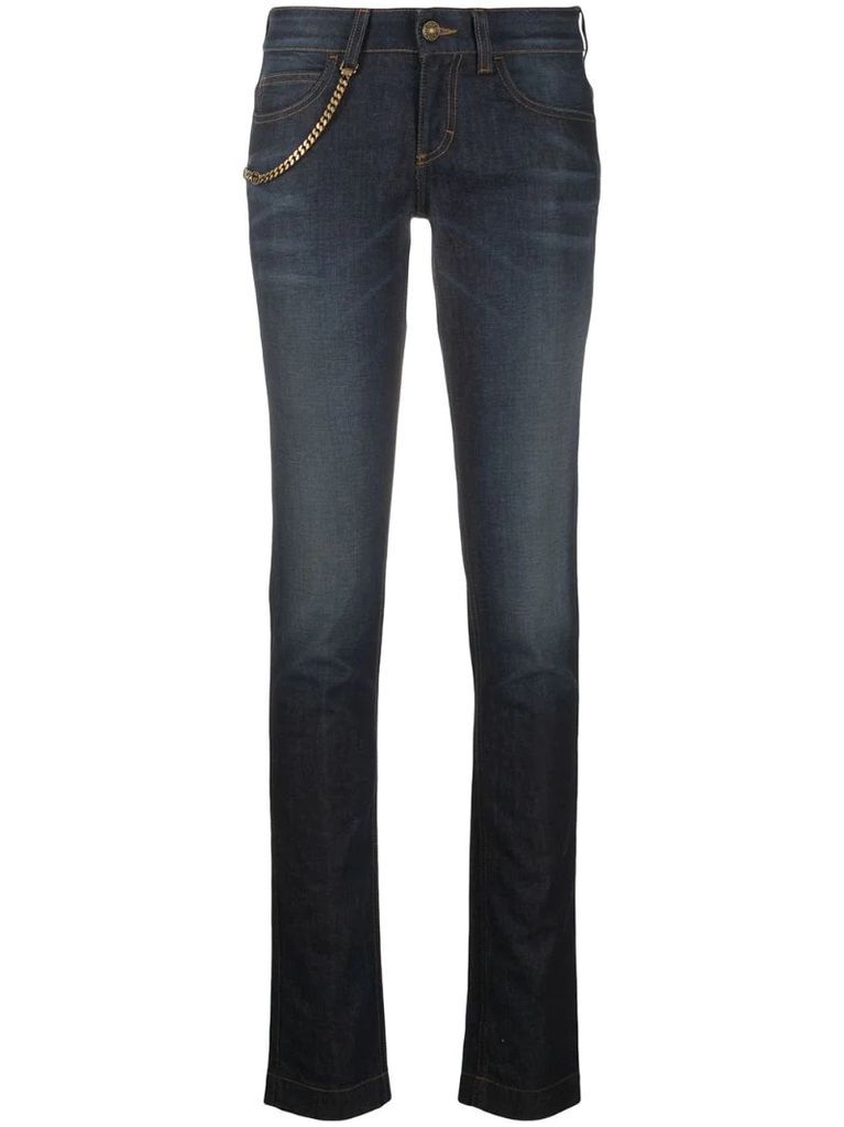 chain-trim skinny jeans