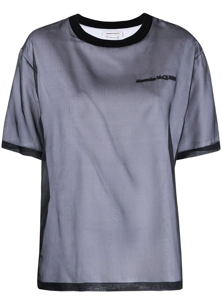 mesh-overlay T-shirt