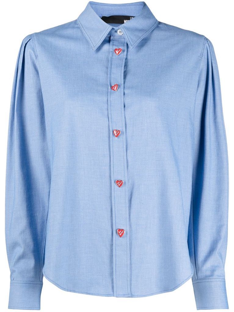 buttoned front long-sleeved shirt