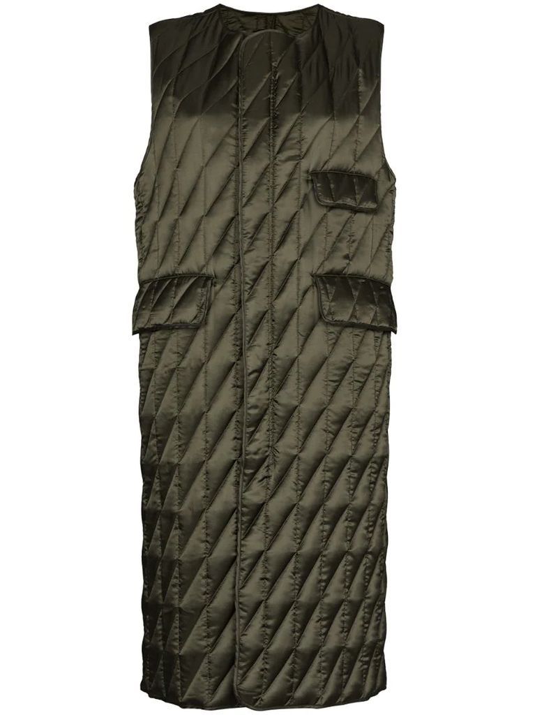 long quilted gilet
