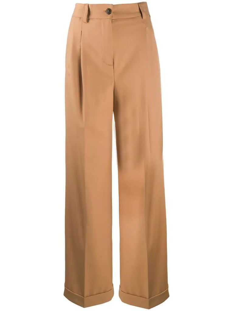 high-waisted wide-leg trousers