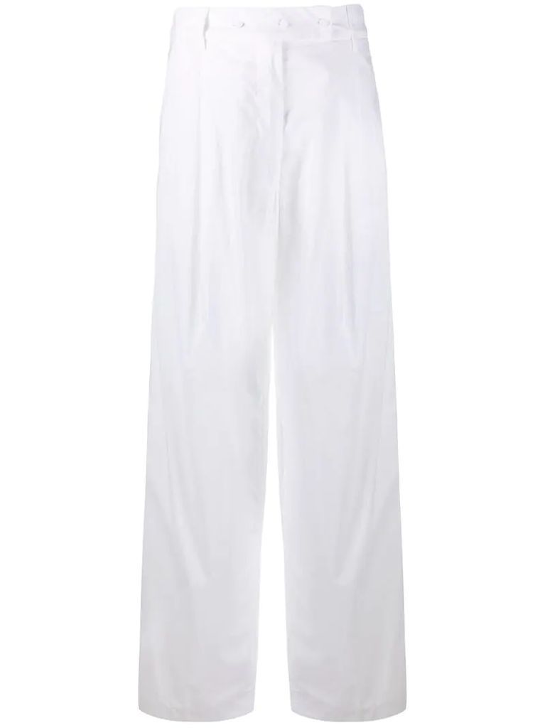 high waist wide-leg trousers