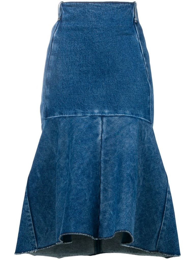 Godet peplum-style skirt